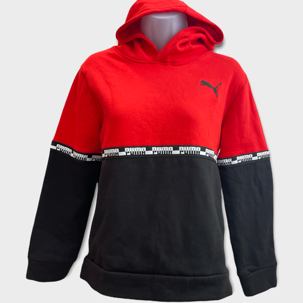 PUMA Fleece Women’s Hoodie, Red/Black, Size L